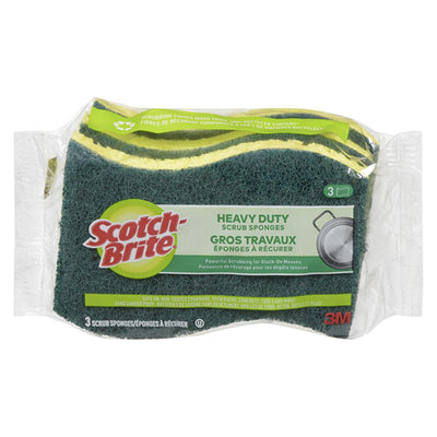SCOTCHBRITE Heavy Duty Sponge Scrub 3EA