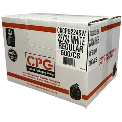 CPG Utility White Garbage Bags 22x24 500PK