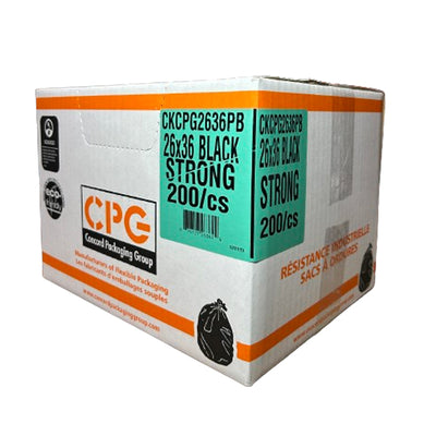 CPG Strong Black Garbage Bags 26x36 200PK