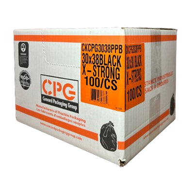 CPG X-Strong Black Garbage Bags 30x38 100PK