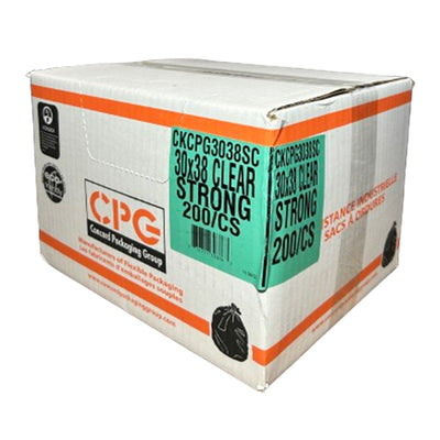 CPG Strong Clear Garbage Bags 30x38 200PK
