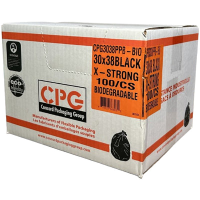CPG X-Strong Black Biodegradable Bags 30x38 100PK