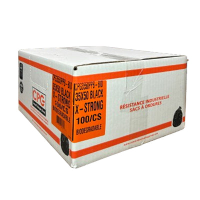 CPG X-Strong Black Biodegradable Bags 35x50 100PK