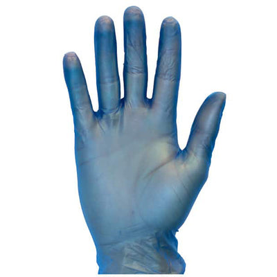 SAFETY ZONE Blue Vinyl Gloves Powder Free Large 100 EA