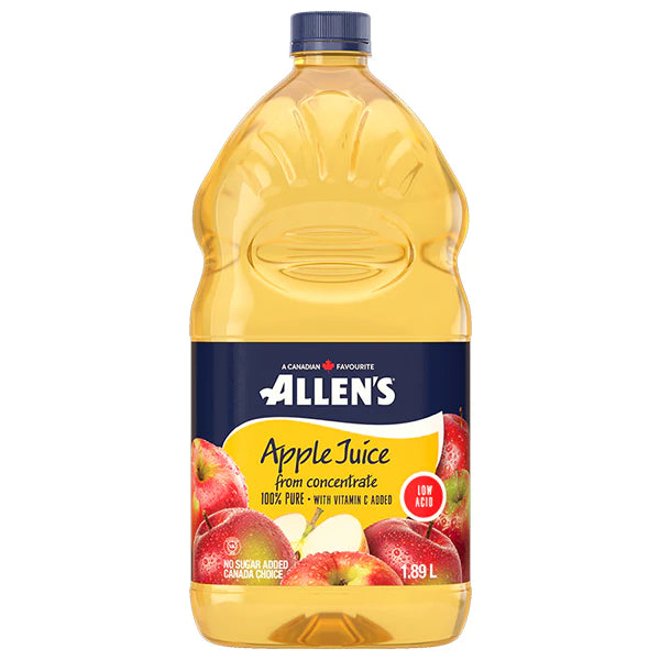 Allens Low Acid Apple Juice, 1.89 Liters – Gentle on Your Stomach