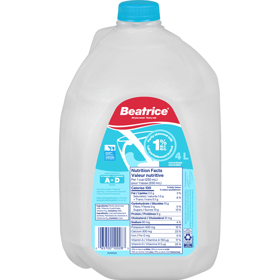 Beatrice 1% Milk, 4 Liters –