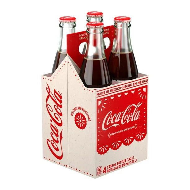 Coca Cola Mexico Glass Bottles 4x355ML