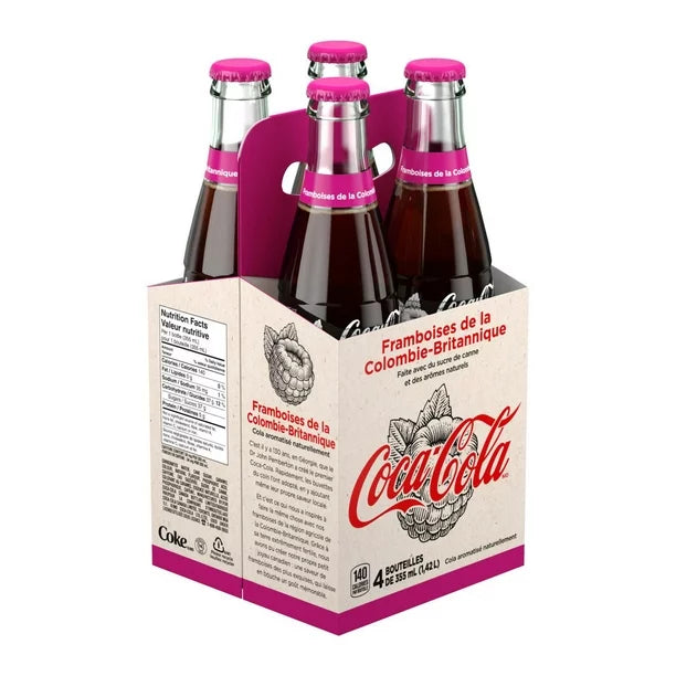 Coca Cola Raspberry Glass Bottle 4x355ML