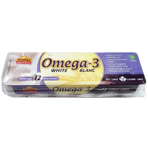 Gold Egg Omega 3 White Large Eggs 12ea