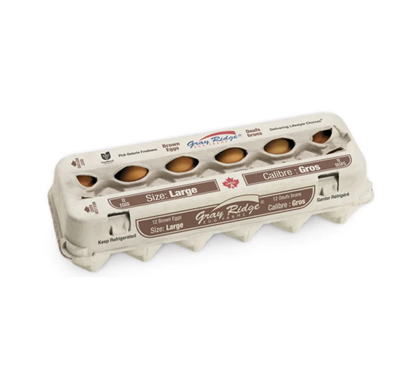 Gray Ridge Eggs Brown Large 12ea