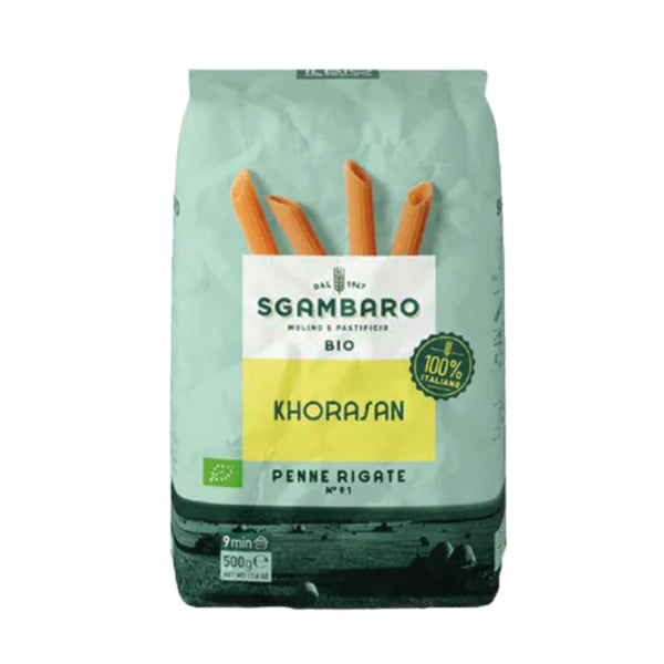 SGAMBARO Organic Khorasan Penne Rigate 500GR