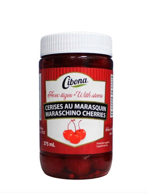 Cibona Red Cocktail Cherries with Stem 375ML