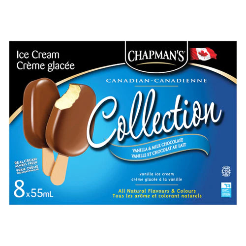 Chapman's Milk Chocolate Bar 55ML (8 bars)