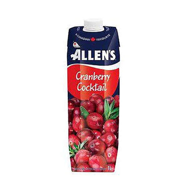 Allen's Cranberry Juice, 1 Liter – Vibrant and Refreshing