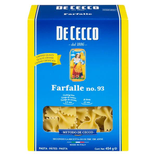 De Cecco No.93 Pasta Farfalle (454g)