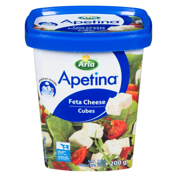 Arla Apetina Feta Cubes, 200gr – Conveniently Pre-Cut for Easy Use