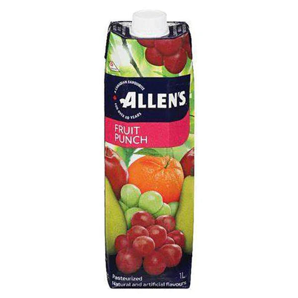 Allen's Fruit Punch Juice, 1 Liter – Bursting with Flavor