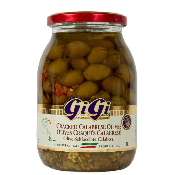 Gigi Cracked Calabrese Olives 1LT