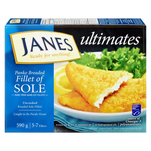 Janes Panko Breaded Fillet Of Sole 590g