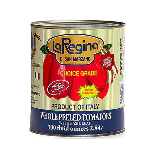 LA REGINA Whole Peeled Tomatoes w Basil 6x2.84LT