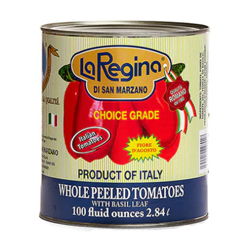 LA REGINA Whole Peeled Tomatoes w Basil 2.84LT