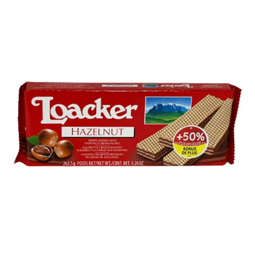 Loacker Wafers 50% More Hazelnut (262.5g)