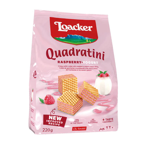 Loacker Quadratini Raspberry Yogurt 220g