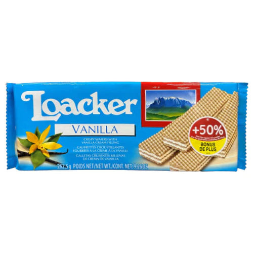 Loacker Wafers 50% More Vanilla (262.5g)