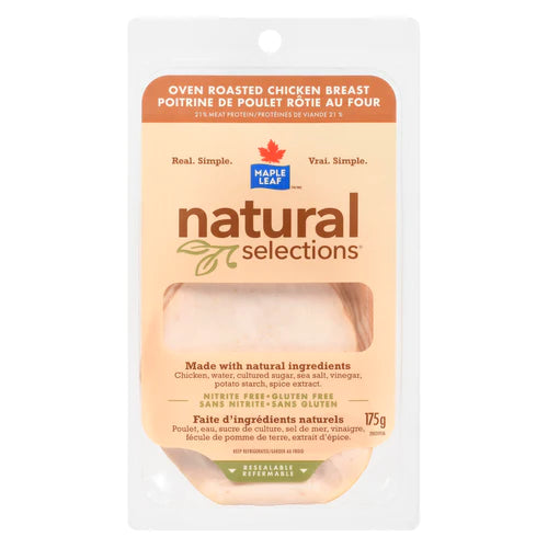 MAPLE LEAF - NATURAL SELECTION OVEN ROASTED CHICKEN 175 GR