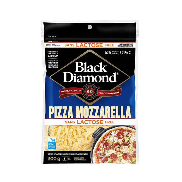 Black Diamond Lactose-Free Pizza Mozzarella Shredded 300g