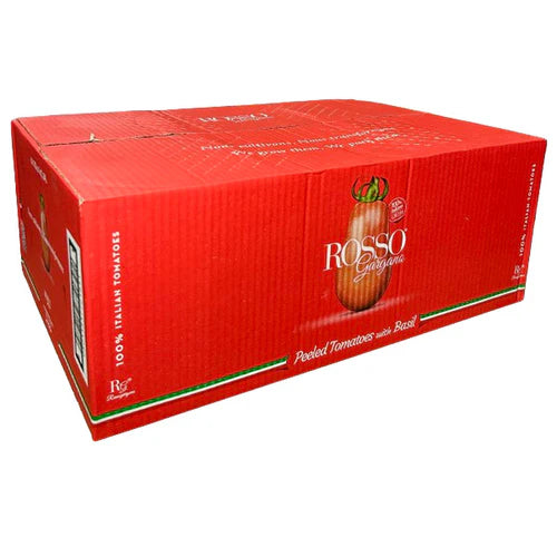 ROSSO GARGANO Italian Whole Peeled Tomatoes w/ Basil 6x100OZ