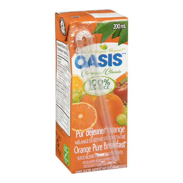 Oasis Tetra Orange Pure Breakfast 200ML (8 boxes)