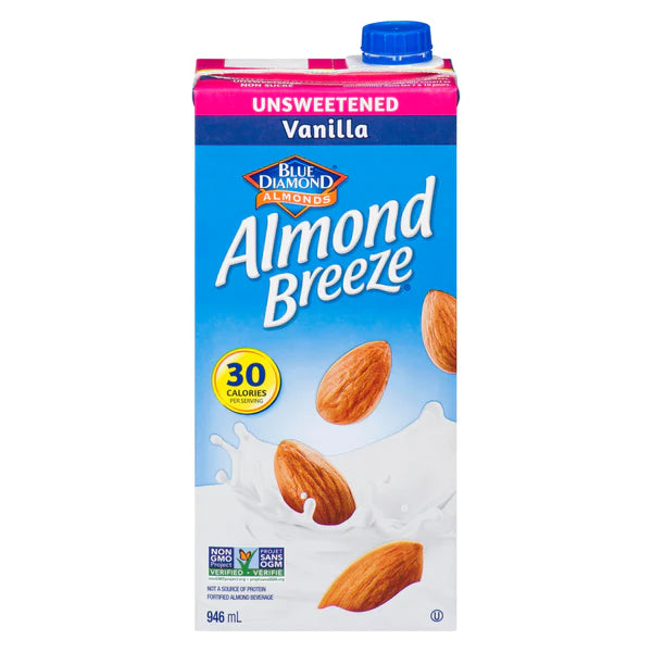 Almond Breeze Unsweetened Vanilla, 946ML – Subtly Sweet and Nutritious