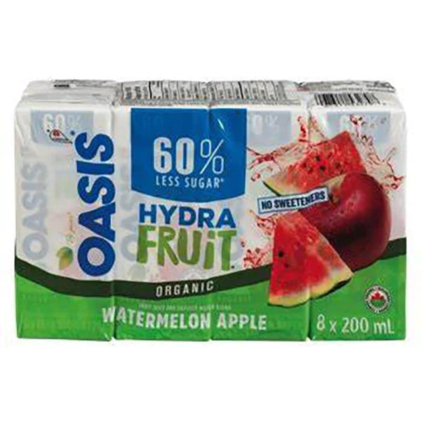 Oasis Tetra Hydra Watermelon/Apple Juice 200ML (8 boxes)